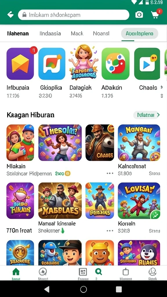 Tampilan karakter yang menarik dan penuh warna.
