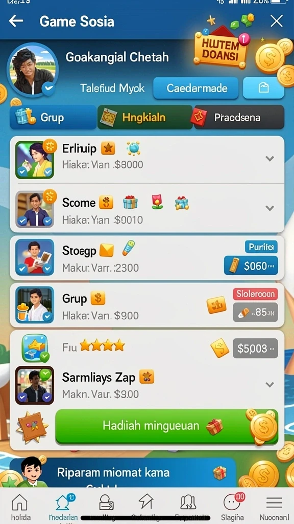 Screenshot menampilkan berbagai pilihan permainan slot yang tersedia.