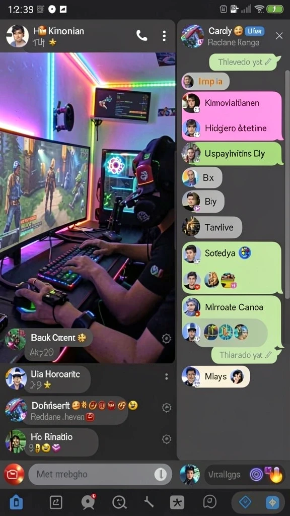 Screenshot fitur sosial untuk berinteraksi dengan pemain lain.