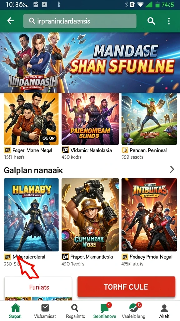 Tampilan menu utama yang menarik dan mudah dinavigasi.